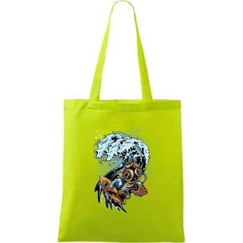 Surfující potápěč - Taška bavlněná - 42 x 38 cm ( Limetková )