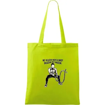 Posilování s nadšením - Taška bavlněná - 42 x 38 cm ( Limetková )