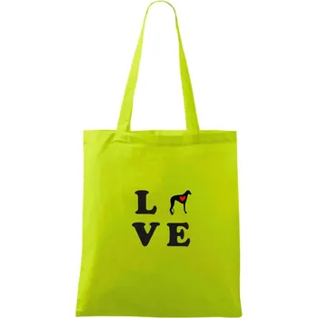 Chrt love - Taška bavlněná - 42 x 38 cm ( Limetková )
