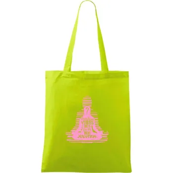 Joga - positive vibes only růžová - Taška bavlněná - 42 x 38 cm ( Limetková )