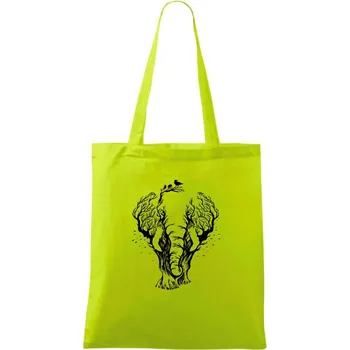 Slon ilustrace - Taška bavlněná - 42 x 38 cm ( Limetková )