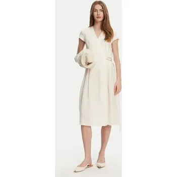 Dámské šaty TWINSET Letní šaty 251TT2072 Écru Loose Fit 38