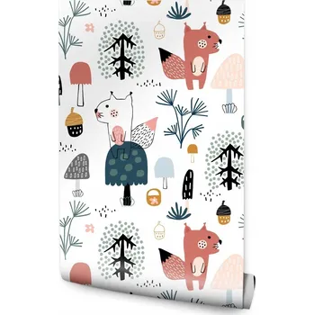 Fototapeta Tapeta do dětského pokoje – barevné veverky