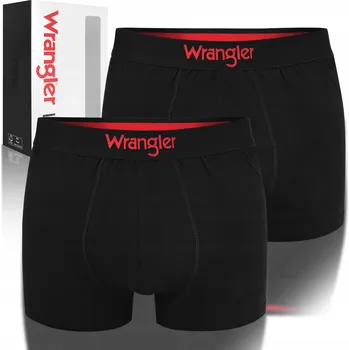 Pánské spodní prádlo WRANGLER Pánské boxerky TRUNK Bavlna 22055 2 kusy Černé Velikost M