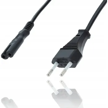 Napájecí kabel P4Y Napájecí kabel C7/C8 2pin 3m černý pro tiskárny, konzole a domácí spotřebiče