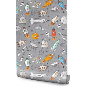 Fototapeta Tapeta rakety kosmonauti nebe do pokoje chlapce
