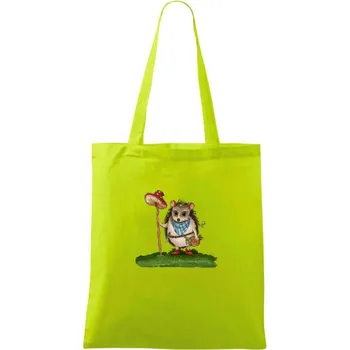 Ježek a houba - Taška bavlněná - 42 x 38 cm ( Limetková )