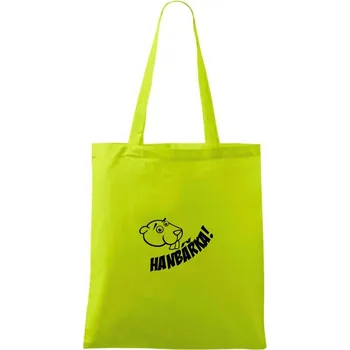 Hanbářka s bobrem - Taška bavlněná - 42 x 38 cm ( Limetková )