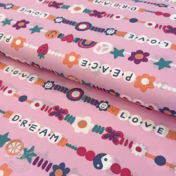 Bavlněná látka Love dream pink