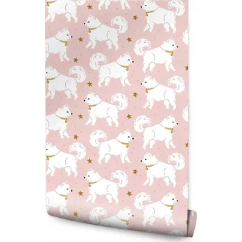 Fototapeta Tapeta pro holčičku PEJSCI Hvězdy Puntíky Dekorace