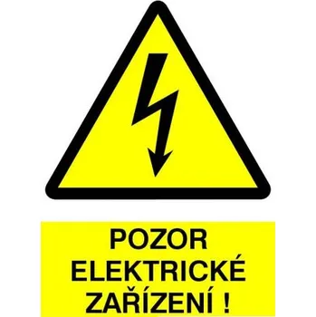 Samolepící etiketa CUP SAMOLEPKA POZOR EL. ZAŘÍZENÍ 148X105MM 20101C