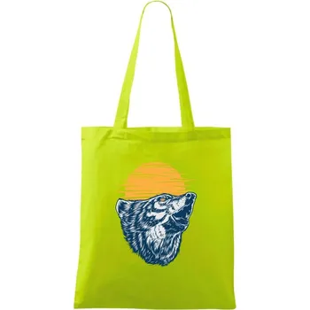 Vyjící vlk - Taška bavlněná - 42 x 38 cm ( Limetková )