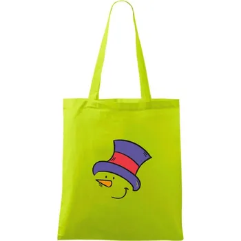 Obličej sněhuláka - Taška bavlněná - 42 x 38 cm ( Limetková )