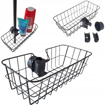 Drátěná police POLIČKA KOŠÍK DO SPRCHOVÉHO KOUTU KOUPELNOVÁ NA KOSMETIKU A DOPLŇKY