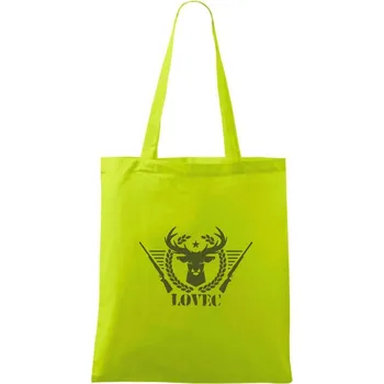 Lovec - jelen a zbrane - Taška bavlněná - 42 x 38 cm ( Limetková )