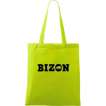 Bizon nápis - Taška bavlněná - 42 x 38 cm ( Limetková )