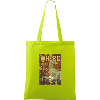 Where words leave off - Taška bavlněná - 42 x 38 cm ( Limetková )