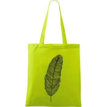 Pírko černobílé - Taška bavlněná - 42 x 38 cm ( Limetková )