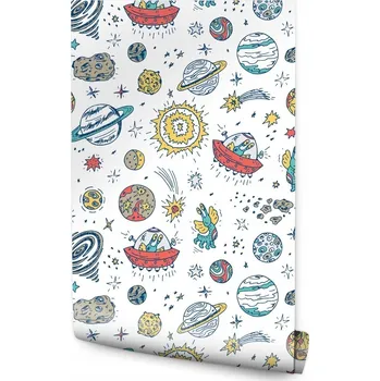 Fototapeta Tapeta do dětského pokoje hvězdy planety UFO