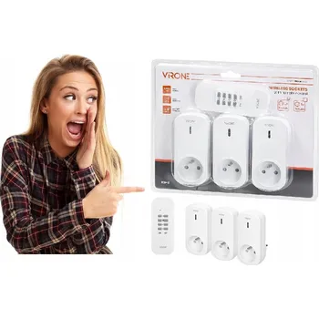 Elektrická zásuvka Elektrická zásuvka Virone 3 zásuvky dálkově ovládané s uzemněním bílá