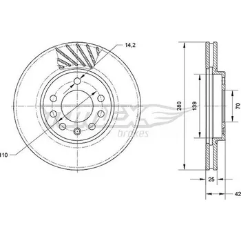 Brzdový kotouč Brzdový kotouč TOMEX C TX 70-11