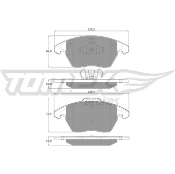 Brzdová destička Sada brzdových destiček, kotoučová brzda TOMEX TX 14-38