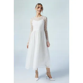 Dámské šaty Coast svatební šaty s dlouhým rukávem, délka ke kolenům, velikost 40