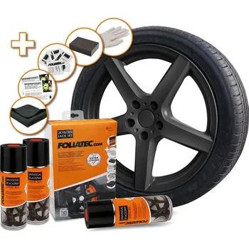 Foliatec sada pro lakování alu kol, černá matná, 3x400ml