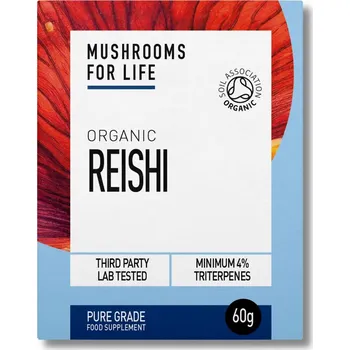 Speciální výživa Mushrooms4Life | Bio Reishi (Lesklokorka lesklá) prášek pro zdraví srdce a záněty - Pure Grade Extrakt - 60 g
