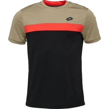 Pánské tričko Pánské tenisové tričko Lotto SUPERRAPIDA VI TEE XXL Černá, Hnědá, Oranžová