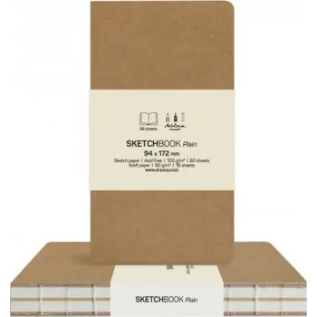 Skicář Drasca, 9x17cm duo 80g/m2, 16 listů