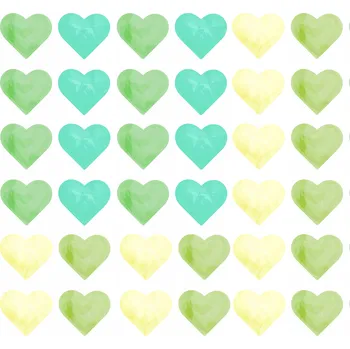 Obraz Nálepky Na Zeď pro děti - Akvarelové SRDÍČKA Zelená srdce - SADA