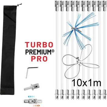 Čistič komínů Rotační kartáč na čištění komína Plus TURBO Premium® PRO - 10m