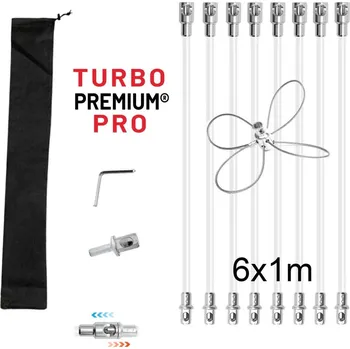 Čistič komínů Rotační kartáč na čištění komína s lankem TURBO Premium® PRO - 6m