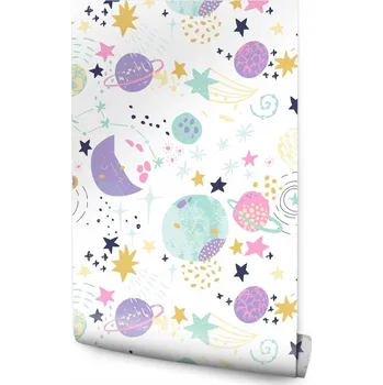 Fototapeta Tapeta pro děti Padající HVĚZDY Vesmír Planety