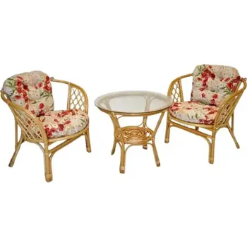 Zahradní stůl Ratanová sedací souprava Bahama malá, vlčí máky - SLEVA 3% s kodem radost25