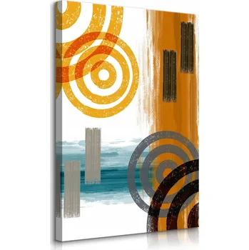 Obraz OBRAZ DO LOŽNICE STYL BOHO ABSTRAKCE GEOMETRICKÉ TVARY 80x120