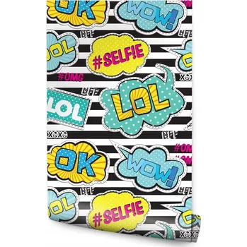 Fototapeta Tapeta pro teenagery - komiksové bubliny, barevný chat