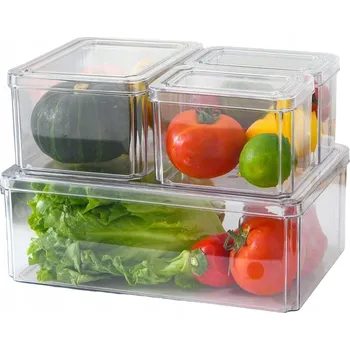Dóza na potraviny PLASTOVÉ DÓZY NA POTRAVINY SADA 4 KS PRŮHLEDNÝ BEZPEČNÉ