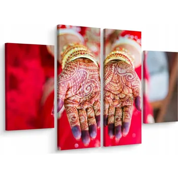 Obraz Čtyřdílný obraz TETOVÁNÍ hennou 3D efekt 200x150