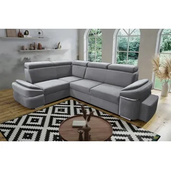 Sedací souprava Rozkládací rohová sedačka MAJALES šedá