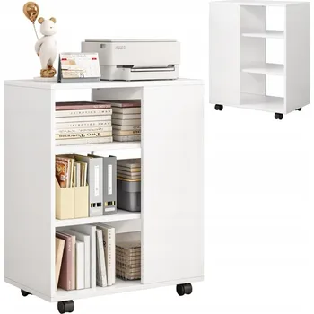 Knihovna Regál MuvuHome stolik szafka stojąca na drukarkę 60 x 75 x 35 cm bílý