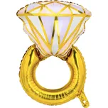 PartyDeco Foliový balónek zlatý prsten
