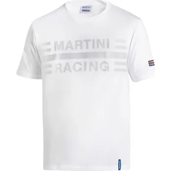 Pánské tričko Sparco triko s velkým logem Martini Racing, barva: bílá, velikost: L