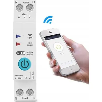 Relé TUYA RELÉ S MĚŘENÍM PROUDU POJISTKA MĚŘIČ WIFI DIN LIŠTA 63A