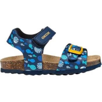 Chlapecké sandály Dětské sandály Geox B SANDAL CHALKI 24 Modrá, Hnědá, Žlutá