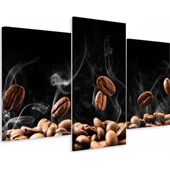 Obraz Obraz Triptych Pálená zrna Kávy Dekor Kouř 60x40