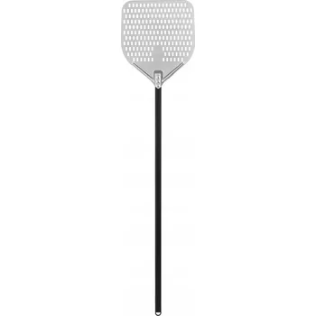 Lopata na pizzu Perforovaná lopata na pizzu z eloxovaného hliníku s hliníkovou rukojetí, čtvercová, 355x405x1500 mm Technica, Pizza Line