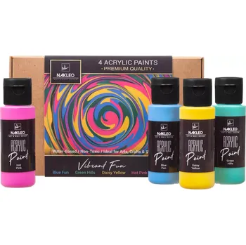 Speciální výtvarná barva Akrylové barvy na šablony - 4x60ml – Vibrant Fun