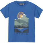 Chlapecké tričko s krátkým rukávem COLOR KIDS-Boys T-shirt W. Print - S/S-7556-Campanula Modrá 128
